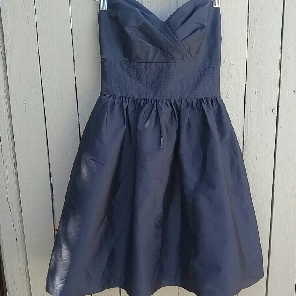 NWT Alfred Sung Strapless Pewter Cocktail Dress